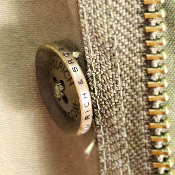 Woolrich Field Military Jacket Mens Sz M Green Buttons Long Sleeve Cargo Pockets - Picture 11 of 16